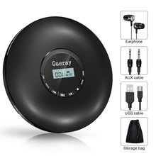 Load image into Gallery viewer, Round Style CD Player Portable Headset HiFi Music Reproductor CD Walkman Discman Player Rechargeable Shockproof Lecteur CD