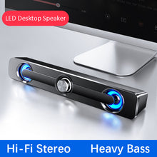 Load image into Gallery viewer, USB Wired Powerful Computer Speaker Bar Stereo Subwoofer Bass speaker Surround Sound Box for PC Laptop phone Tablet MP3 MP4