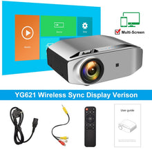 Load image into Gallery viewer, AAO Native 1080p Full HD Projector YG620 LED Proyector 1920x 1080P 3D Video YG621 Wireless WiFi Multi-Screen Beamer Home Theater