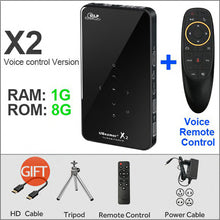 Load image into Gallery viewer, AUN MINI Portable Projector X2, 2G+16G Voice Control, Android 7.1 5G WIFI Battery, Pocket 3D Video Beamer for 1080P Home Cinema