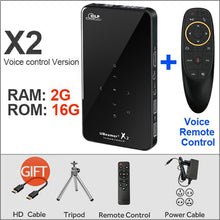Load image into Gallery viewer, AUN MINI Portable Projector X2, 2G+16G Voice Control, Android 7.1 5G WIFI Battery, Pocket 3D Video Beamer for 1080P Home Cinema