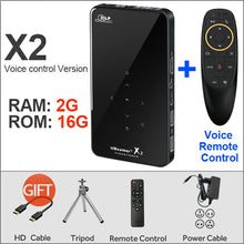 Load image into Gallery viewer, AUN MINI Portable Projector X2, 2G+16G Voice Control, Android 7.1 5G WIFI Battery, Pocket 3D Video Beamer for 1080P Home Cinema