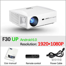 Load image into Gallery viewer, AUN Full HD Projector F30.1920x1080P, 6500 Lumens. Optional F30UP Android (2G+16G),LED Projector Home Cinema, 3D Video Beamer.P