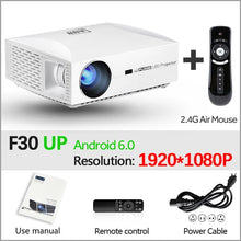 Load image into Gallery viewer, AUN Full HD Projector F30.1920x1080P, 6500 Lumens. Optional F30UP Android (2G+16G),LED Projector Home Cinema, 3D Video Beamer.P