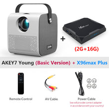 Load image into Gallery viewer, AUN MINI AKEY7 Young Projector, Native 1280*720P 2800 lumens, LED Proyector for Full HD 1080P, 3D Video Beamer Home Cinema.