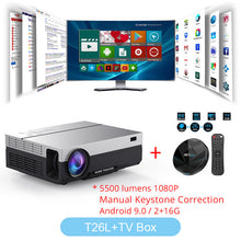 Load image into Gallery viewer, Touyinger T26L T26K 1080p LED full HD Projector Video beamer 5500 Lumen FHD 3D Home cinema HDMI ( Android 9.0 wifi AC3 optional)