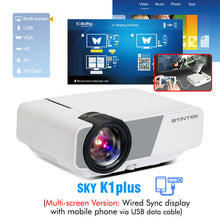 Load image into Gallery viewer, BYINTEK Mini Projector K1plus, Portable Home Theater Beamer,LED Proyector for Smartphone 1080P 3D 4K Cinema Stock in Brazil