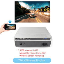 Load image into Gallery viewer, Touyinger T26L T26K 1080p LED full HD Projector Video beamer 5500 Lumen FHD 3D Home cinema HDMI ( Android 9.0 wifi AC3 optional)
