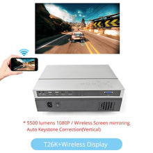 Load image into Gallery viewer, Touyinger T26L T26K 1080p LED full HD Projector Video beamer 5500 Lumen FHD 3D Home cinema HDMI ( Android 9.0 wifi AC3 optional)