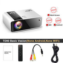 Load image into Gallery viewer, ThundeaL HD Mini Projector TD90 Native 1280 x 720P LED Android WiFi Projector Video Home Cinema 3D HDMI Movie Game Proyector