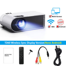 Load image into Gallery viewer, ThundeaL TD60 Mini Projector Portable WiFi Android 6.0 Home Cinema for 1080P Video Proyector 2400 Lumens Phone Video 3D Beamer