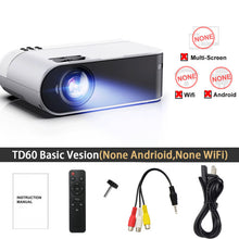 Load image into Gallery viewer, ThundeaL TD60 Mini Projector Portable WiFi Android 6.0 Home Cinema for 1080P Video Proyector 2400 Lumens Phone Video 3D Beamer