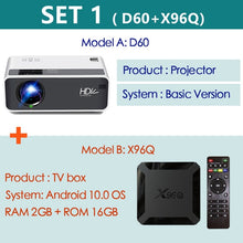 将图片加载到图库查看器,AUN HD Mini Projector D60/S 1280 x 720P,LED Android WiFi Projector Video Home theater 3D, Full HD Projector for Cinema