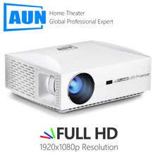 Load image into Gallery viewer, AUN Full HD Projector F30.1920x1080P, 6500 Lumens. Optional F30UP Android (2G+16G),LED Projector Home Cinema, 3D Video Beamer.P