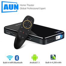 Load image into Gallery viewer, AUN MINI Projector X2, Android 7.1 (Optional 2G+16G Voice Control), Portable Proyector for 1080P Home Cinema, 3D Video Beamer