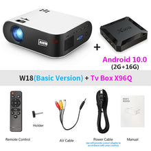 Load image into Gallery viewer, AUN MINI Projector W18, 2800 Lumens, 854x480P, Optional Wireless Sync Display For Phone (W18C), Customize your special Proyector