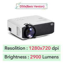 Load image into Gallery viewer, AUN 2020 Newest Mini LED Projector D50/s|480p/720p,Full HD 1080p Support| GYM Projector for Home Cinema|3D HDMI VGA