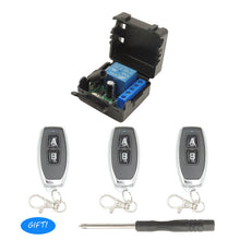 Load image into Gallery viewer, 433Mhz Universal Wireless Remote Switch Control DC 12V 1CH relay Receiver Module 5pieces RF Transmitter Lock Control Room Lights