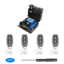 Load image into Gallery viewer, 433Mhz Universal Wireless Remote Switch Control DC 12V 1CH relay Receiver Module 5pieces RF Transmitter Lock Control Room Lights