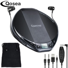将图片加载到图库查看器，Qosea Portable CD Player Hifi with Headphones Walkman Player Shockproof Anti-Skip Personal LCD Display Luxuxy Music Disc Player
