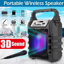 Laden Sie das Bild in den Galerie-Viewer, Bluetooth Speaker Column Mini SoundBox Portable Speakers Outdoor Handsfree Karaoke Speaker with Mic for Smartphones Computers
