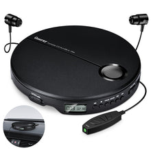 将图片加载到图库查看器，Portable CD Player with Earphones HiFi Music Compact Walkman Player Reproductor CD Anti-Shock Personal Car Music Disc Player
