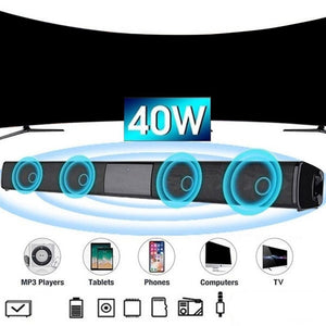 Sound Bar Speaker Wireless Music Speaker Home Theater Audio With Aux TF Card Microphone Stereo Speaker