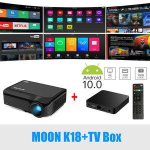 BYINTEK K18 Full HD 4K Projector(Optional Android 10.0 TV BOX),Mini LED 1920x1080P Projector for Smartphone 3D 4K Cinema