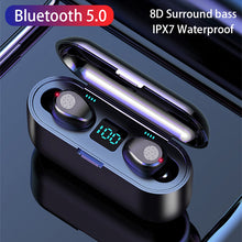 将图片加载到图库查看器，Mini Wireless Bluetooth 5.0 TWS Earphones IPX7 Waterproof 2000 mAh
