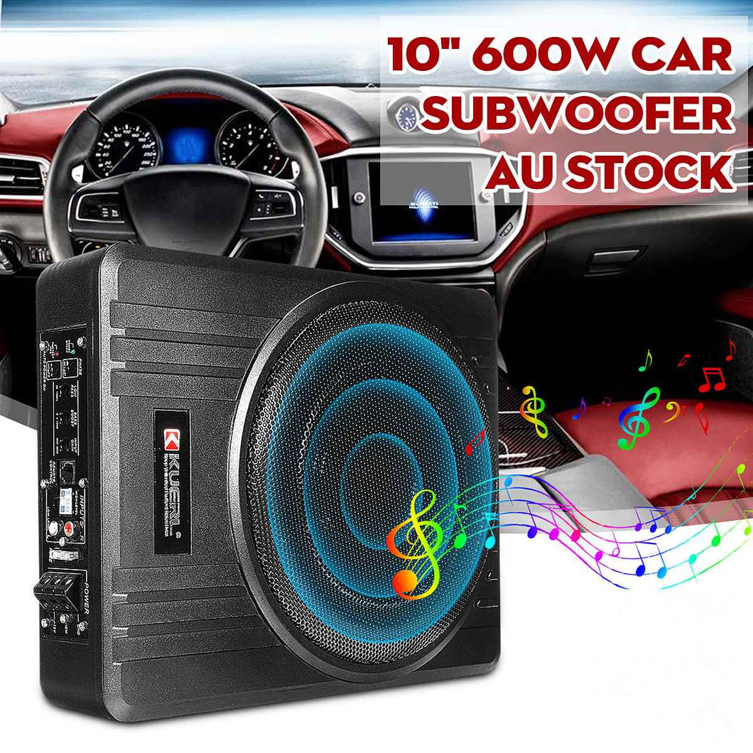 10 Inch 600W Car Subwoofer Car Audio Slim Under Seat Active Subwoofer Bass Amplifier Speaker Car Amplifier Subwoofers Woofer