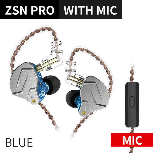 NEW KZ ZSN PRO 1BA+1DD KZ Hybrid Earphone headset HIFI Earbuds