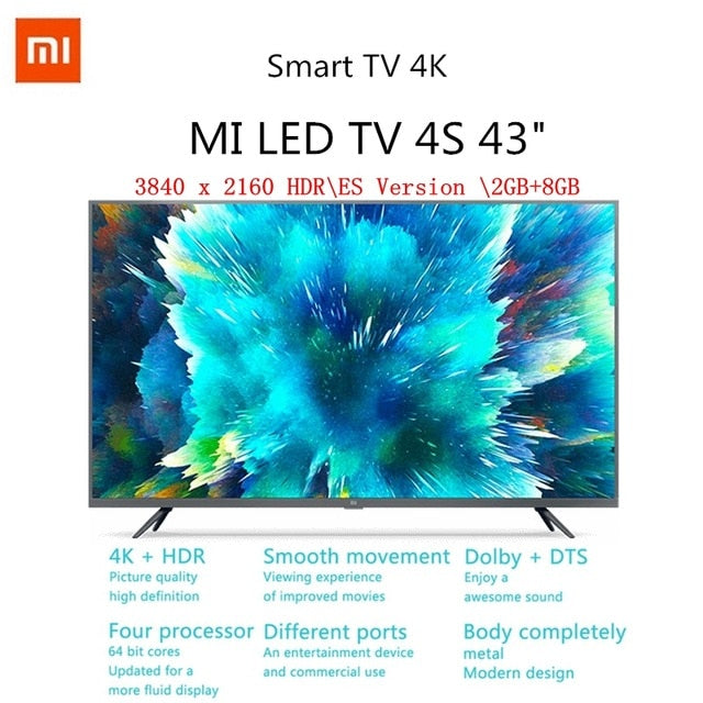 Xiaomi TV 4S 4K HDR Smart TV 2+8GB 43