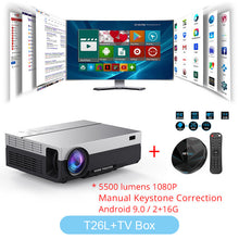 Load image into Gallery viewer, Touyinger T26L T26K 1080p LED full HD Projector Video beamer 5500 Lumen FHD 3D Home cinema HDMI ( Android 9.0 wifi AC3 optional)
