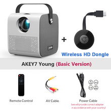 Load image into Gallery viewer, AUN MINI AKEY7 Young Projector, Native 1280*720P 2800 lumens, LED Proyector for Full HD 1080P, 3D Video Beamer Home Cinema.
