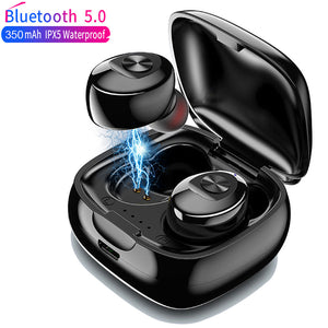 TWS Wireless Headphones 5.0 True Bluetooth Earbuds IPX5 Waterproof