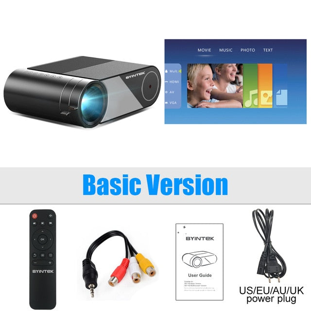 BYINTEK Mini Projector K9 ,1280x720P,Portable Video Beamer; LED Proyector for 1080P 3D 4K Cinema(Option Multi-Screen For Iphone