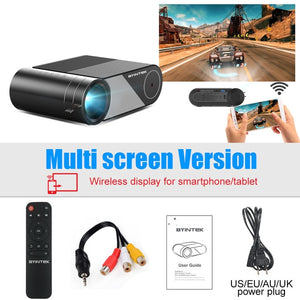BYINTEK Mini Projector K9 ,1280x720P,Portable Video Beamer; LED Proyector for 1080P 3D 4K Cinema(Option Multi-Screen For Iphone