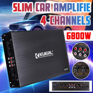 6800W 4 Channel Car Amplifier Speaker Vehicle Amplifier Power Stereo Amp Auto Audio Power Amplifier Car Audio Amplifier