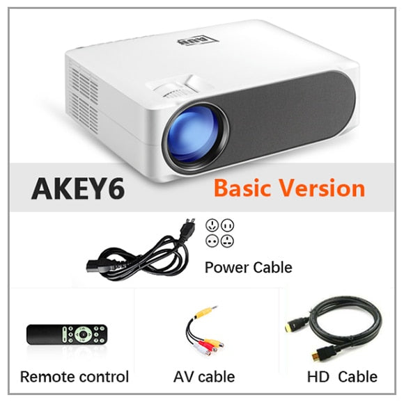 AUN Full HD Projector AKEY6/S, 6800 Lumens 1920x1080P Home Cinema (Optional Android 6.0 OS WIFI support 4K ) for PS5 X box