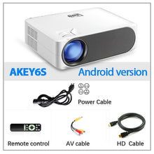 将图片加载到图库查看器，AUN Full HD Projector AKEY6/S, 6800 Lumens 1920x1080P Home Cinema (Optional Android 6.0 OS WIFI support 4K ) for PS5 X box
