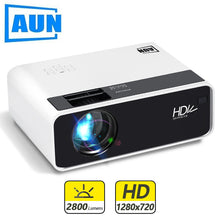 Laden Sie das Bild in den Galerie-Viewer, AUN HD Mini Projector D60/S 1280 x 720P,LED Android WiFi Projector Video Home theater 3D, Full HD Projector for Cinema
