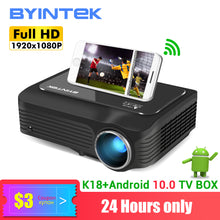 Load image into Gallery viewer, BYINTEK K18 Full HD 4K Projector(Optional Android 10.0 TV BOX),Mini LED 1920x1080P Projector for Smartphone 3D 4K Cinema
