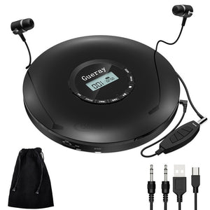 Portable CD Player with Headphones 1400mAh Rechargeable Battery LCD Display Anti-Shock Personal CD Music Disc Walkman Player