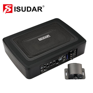 ISUDAR SU6901 Car Subwoofer Amplifier Built-in Power Active High and Lower Level Hifi Auto Audio Bass Seat Slim 150W 9"