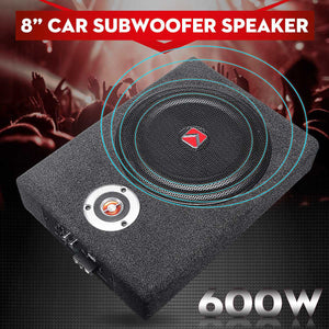 600W 8 Inch Car Subwoofer Speaker Alloy Shockproof Power Amplifier Car Universal Stereo High Fidelity Car Audio Music Player