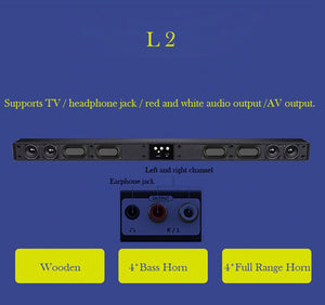 L2 L3 Bluetooth Soundbar wall pure wood speaker sound bar home theater Subwoofer Bluetooth 3D surround sound 12 horn Integrate