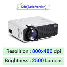 Load image into Gallery viewer, AUN 2020 Newest Mini LED Projector D50/s|480p/720p,Full HD 1080p Support| GYM Projector for Home Cinema|3D HDMI VGA
