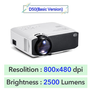 AUN 2020 Newest Mini LED Projector D50/s|480p/720p,Full HD 1080p Support| GYM Projector for Home Cinema|3D HDMI VGA