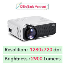 将图片加载到图库查看器，AUN 2020 Newest Mini LED Projector D50/s|480p/720p,Full HD 1080p Support| GYM Projector for Home Cinema|3D HDMI VGA
