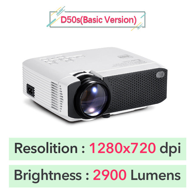 AUN 2020 Newest Mini LED Projector D50/s|480p/720p,Full HD 1080p Support| GYM Projector for Home Cinema|3D HDMI VGA